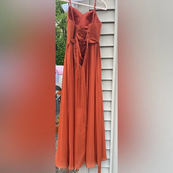 Burnt orange bridesmaid or prom dress - Picture 2 of 5